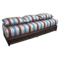 FUR460 Moroccan Sofa in Blue-Brown Stripe