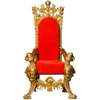 FUR614 Throne red and gold decor