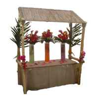 +CAT017B Bamboo Stall with Bamboo Roof decorated