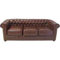+FUR401BR Chesterfield 3 Seater Sofa Brown