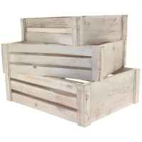 +VIN252 White Wash Wooden Crates Set of 3